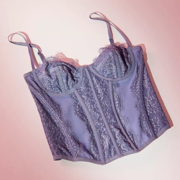Urban Outfitters Out From Under Modern Love Corset Slate
